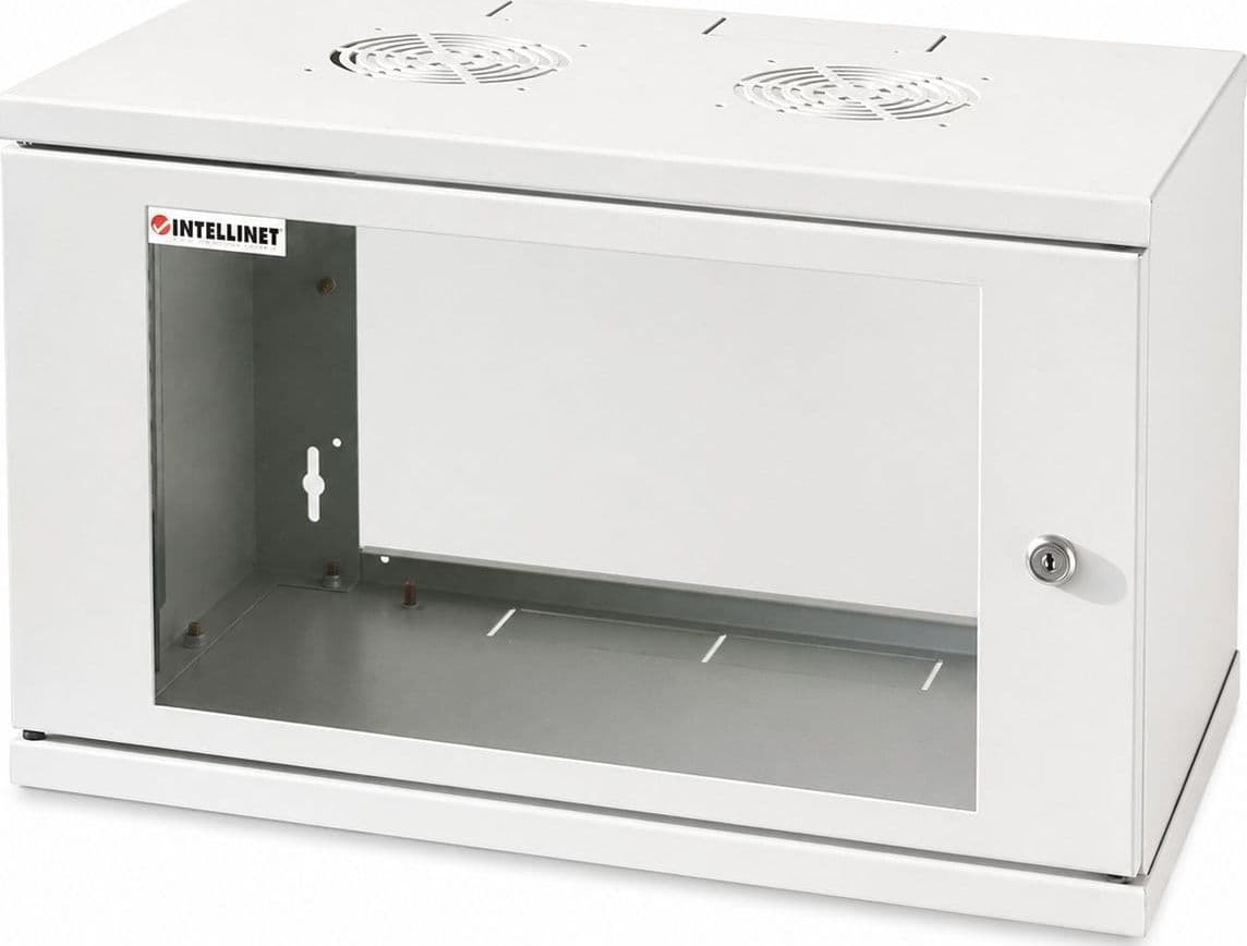 Armadio Rack 19'' a muro 6 unit&agrave prof. 320 Grigio Assemblato - 11