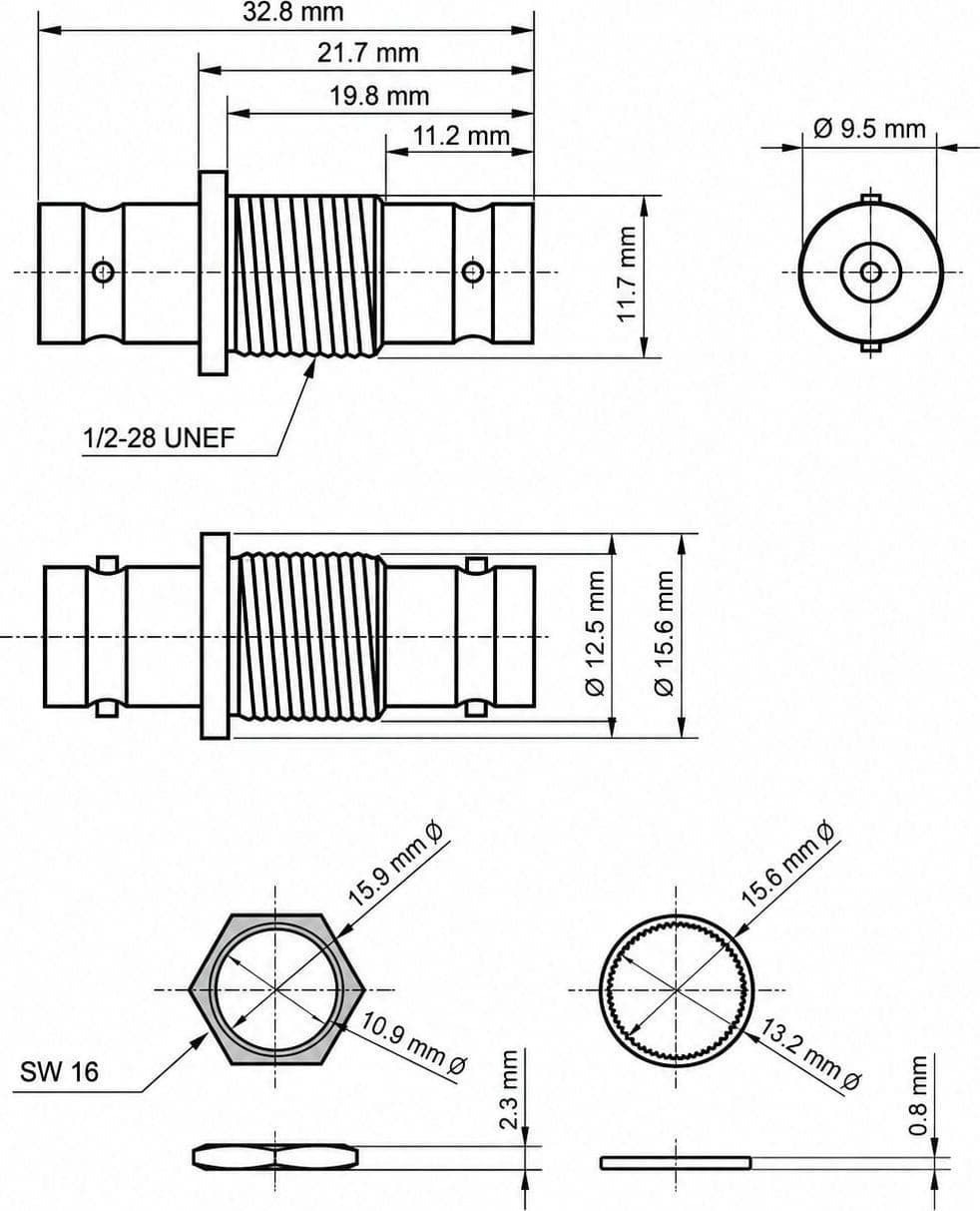 Adattatore BNC Femmina/Femmina da Pannello 50 Ohm - 4