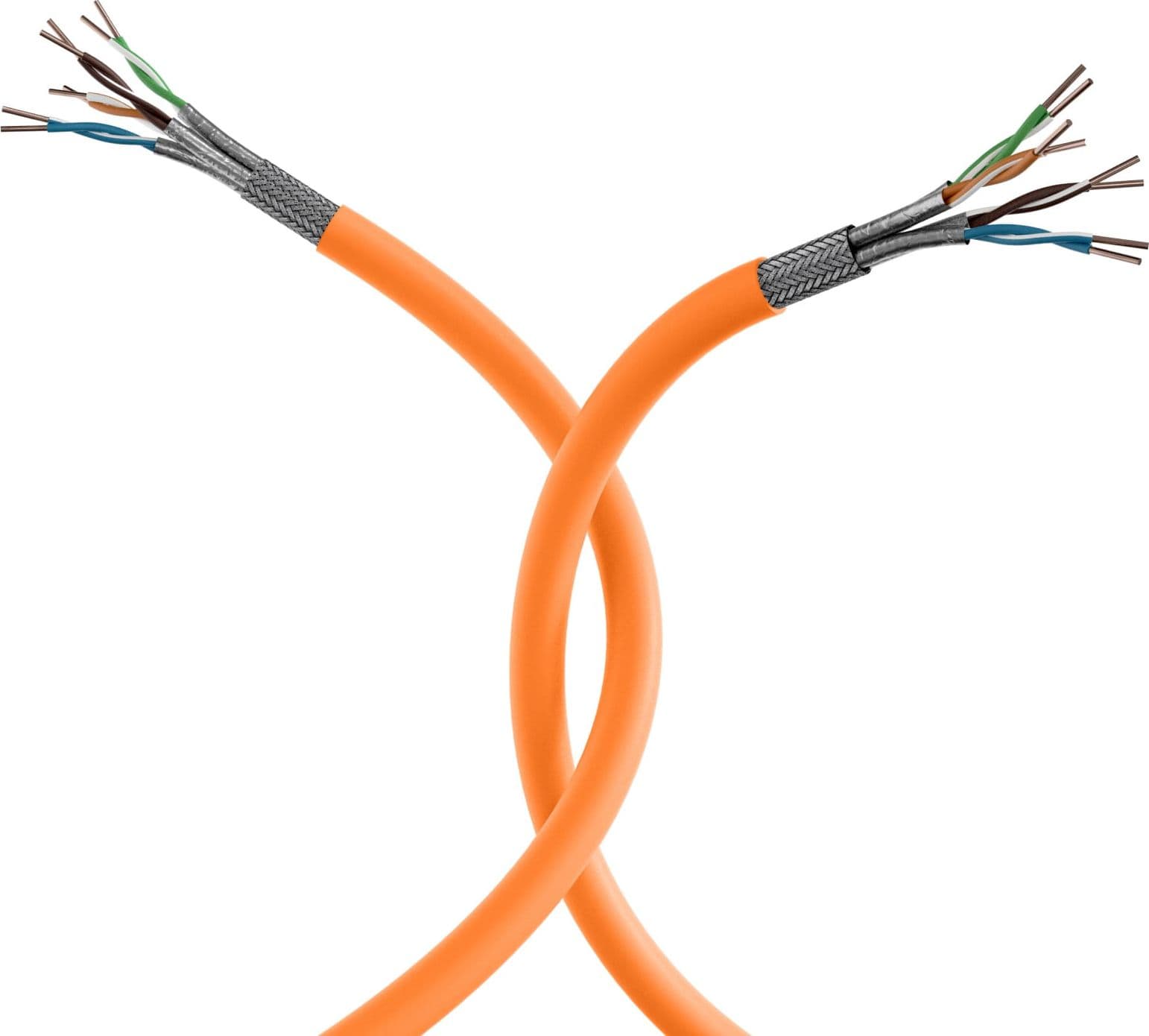 Bobina S/FTP, 4 coppie, Cavo Cat.7 1000 MHz Rame 500m Rigido Arancione - 11