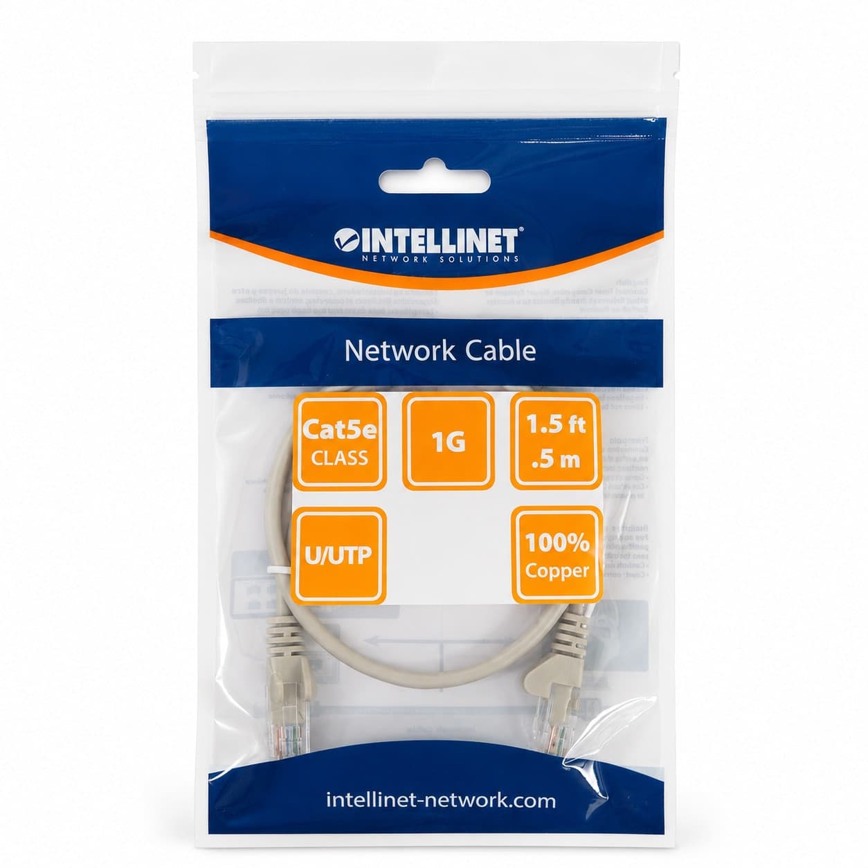 Cavo di rete Patch in Rame Cat. 5e Grigio UTP 0,5 m - 11