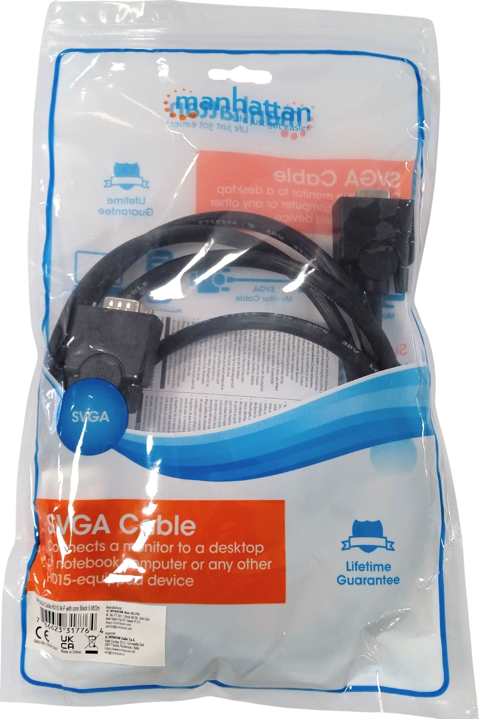 Cavo Prolunga SVGA M/F con ferrite da 1,8 m - 9