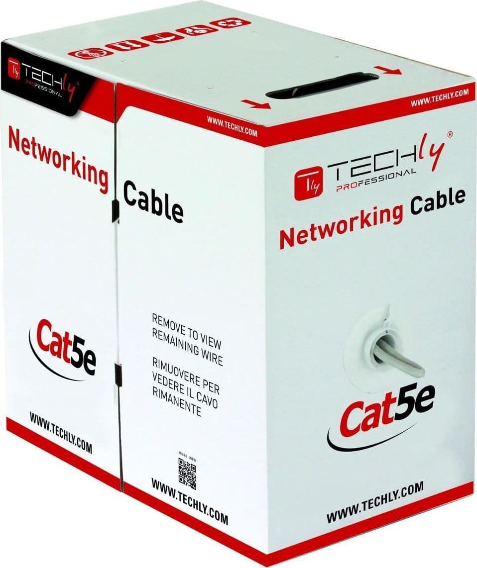 Matassa U/UTP, 4 coppie, Cavo Cat.5E Rame 305m Flessibile Grigio - 12