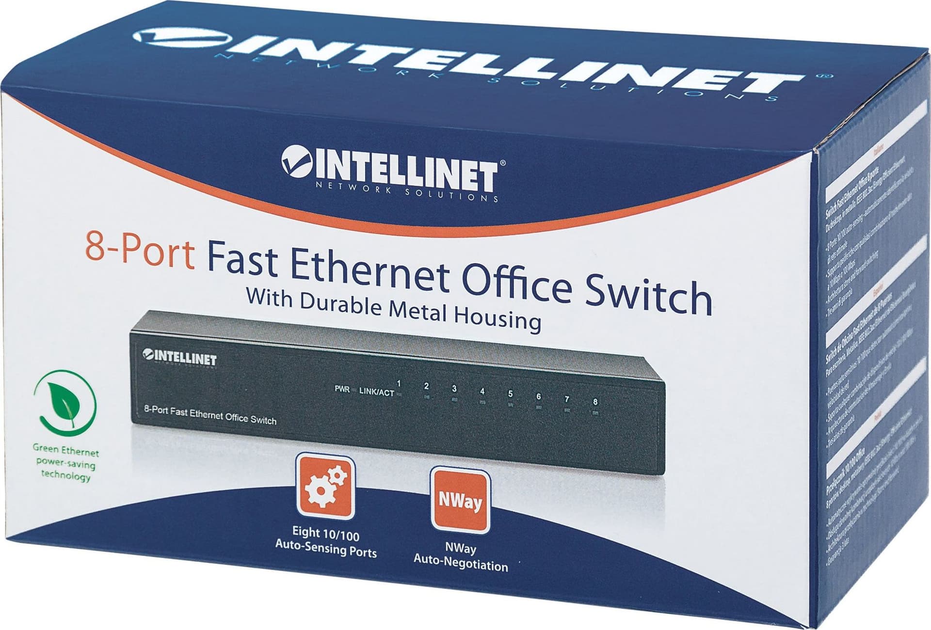 Switch Hub Ethernet 10/100Mbps 8 Porte Desktop in Metallo - 13