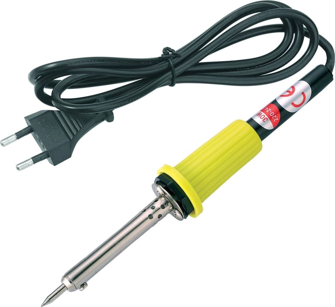 Kit per Saldatura 3 Pezzi con Stagnatore 30 Watt Supporto con Spugna e Stagno - 12