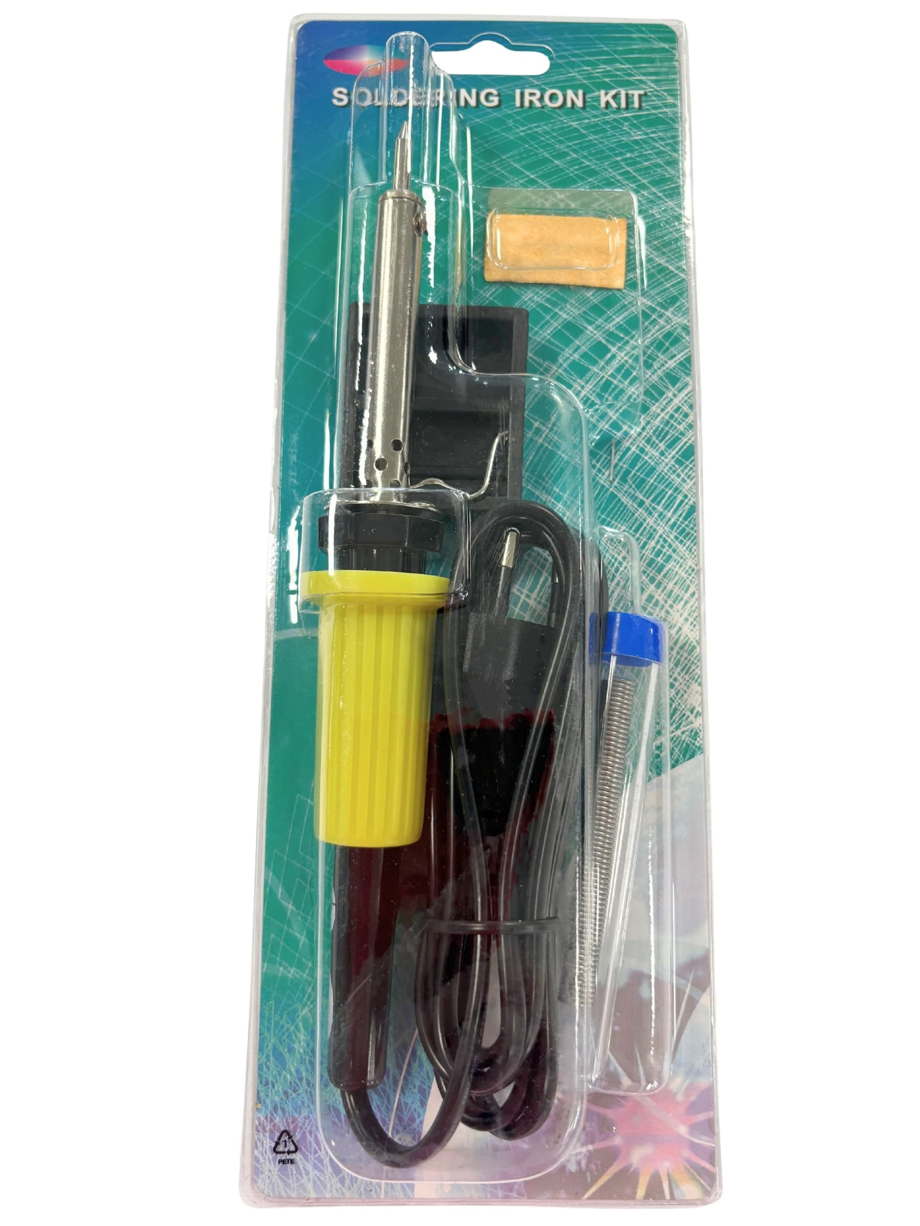Kit per Saldatura 3 Pezzi con Stagnatore 30 Watt Supporto con Spugna e Stagno - 14