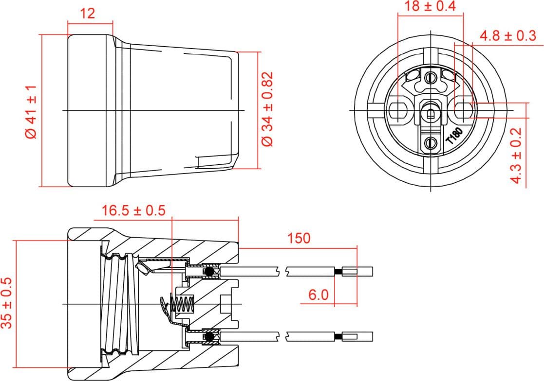 Portalampada E27 in Ceramica con Doppio Cavo - 5
