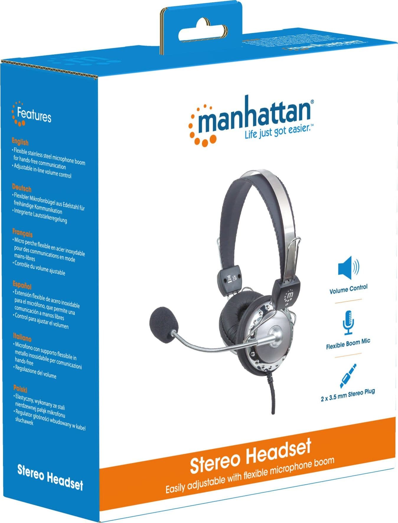 Cuffia Stereo con Microfono con Asta Flessibile - 18
