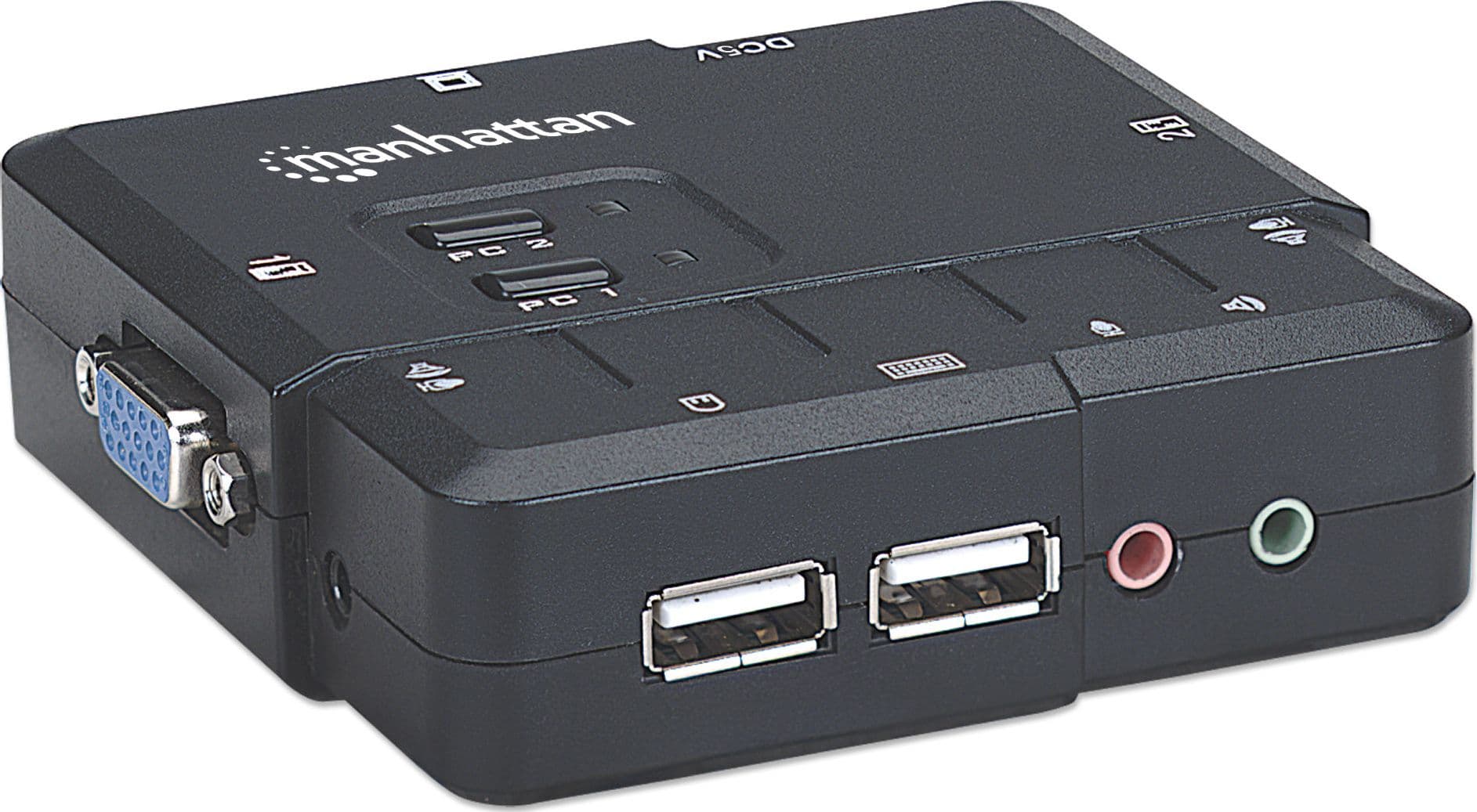 KVM Switch 2 Porte USB/Audio Nero - 7