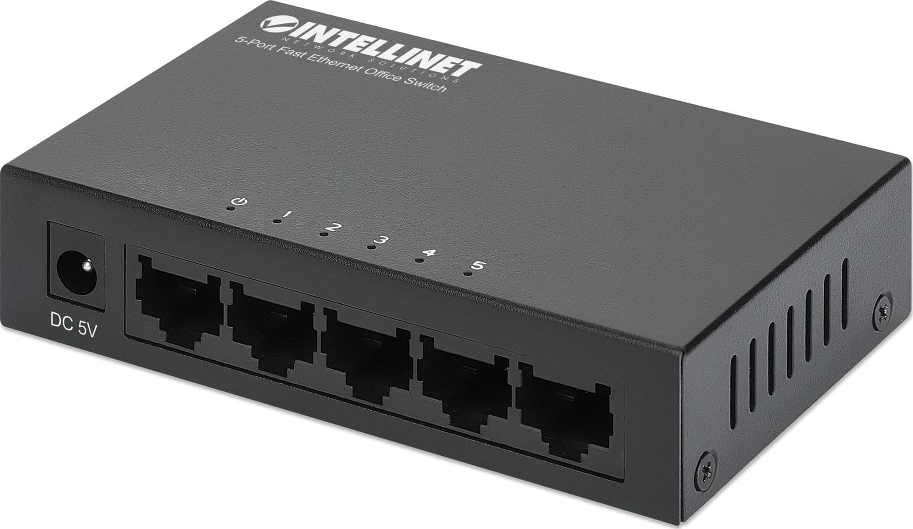 Switch Hub ethernet 10/100Mbps 5 porte desktop in metallo - 12