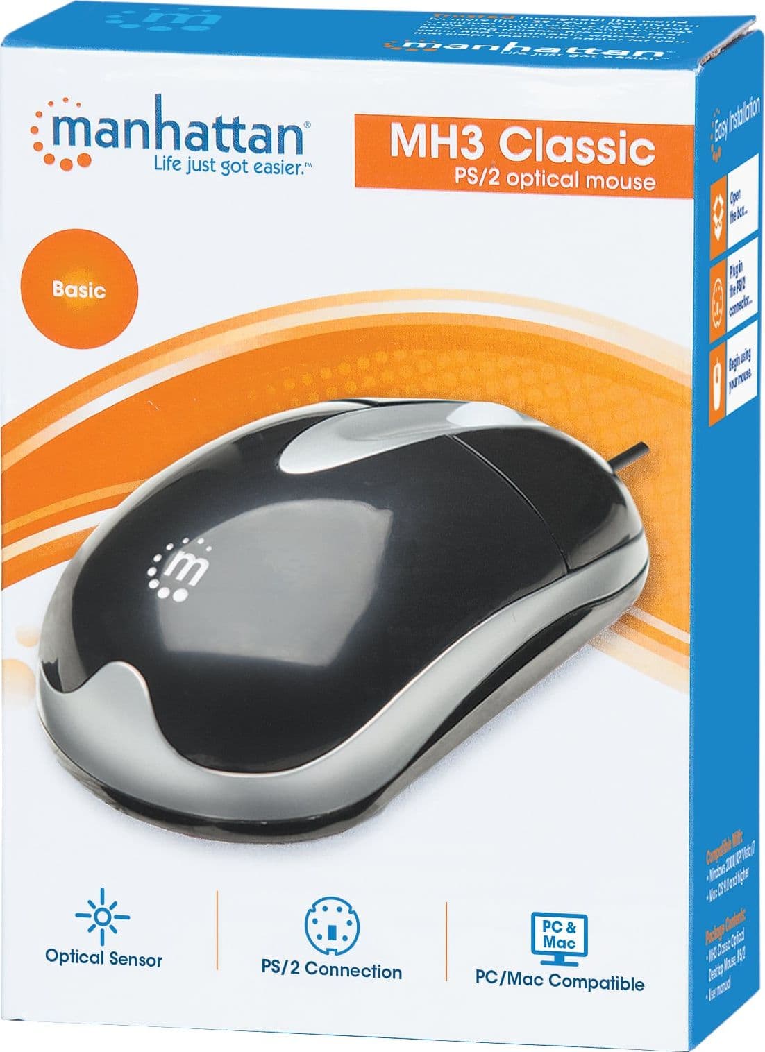 Mouse Ottico PS2 1000 Dpi Nero, MH3 - 17