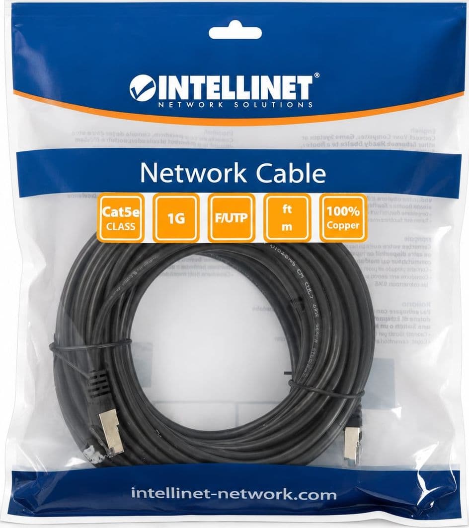 Cavo di rete Patch in Rame Schermato Cat. 5e Nero F/UTP 15 m - 11