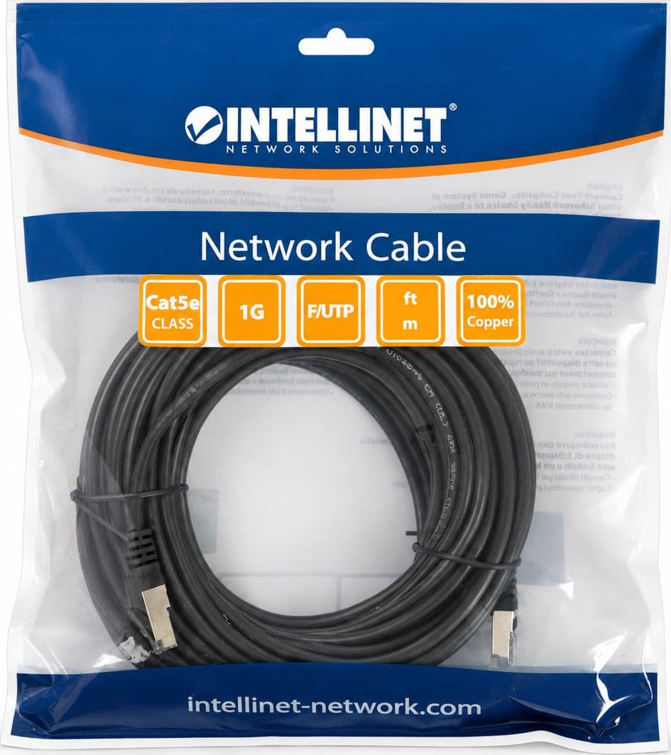 Cavo di rete Patch in Rame Schermato Cat. 5e Nero F/UTP 15 m - 12