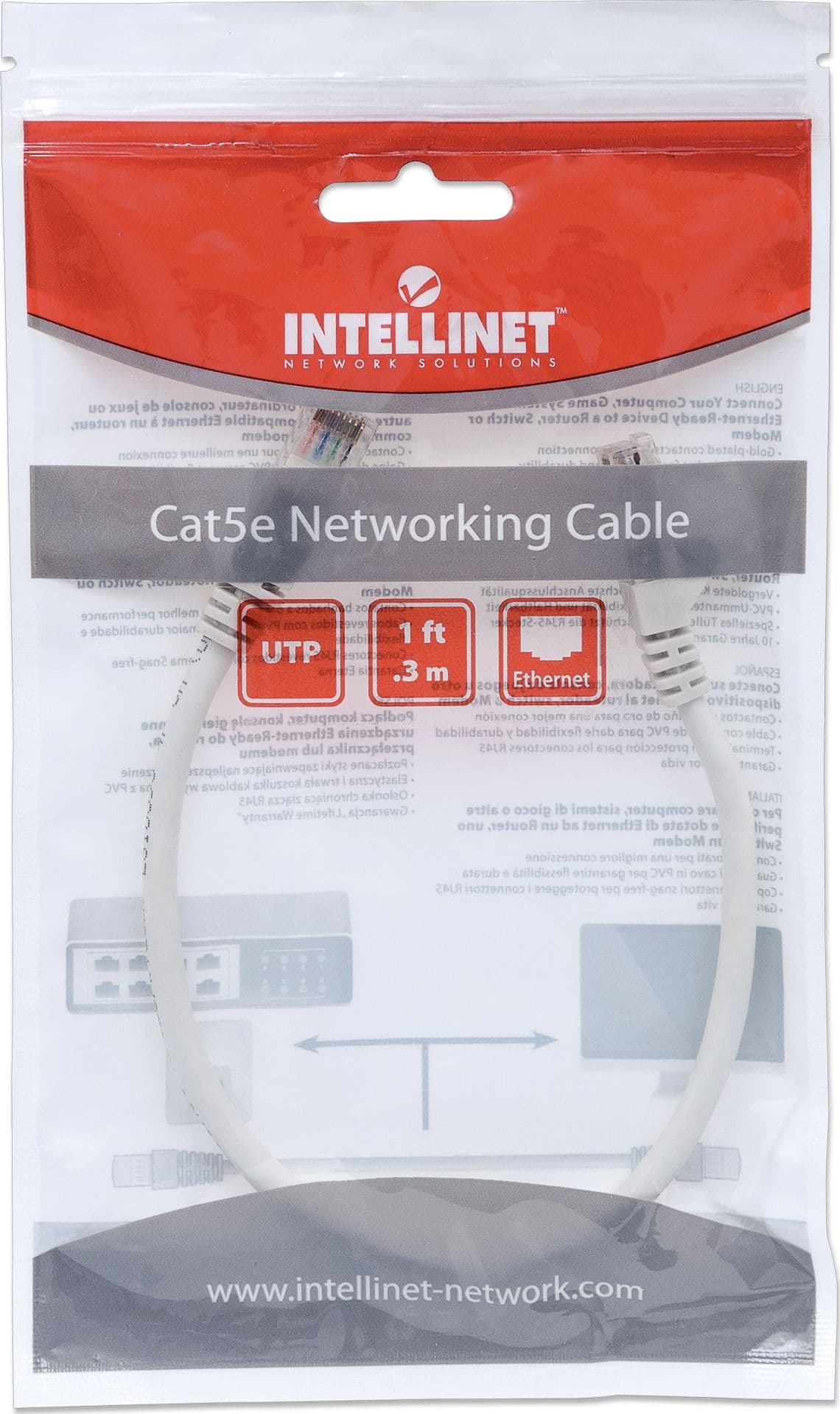 Cavo di rete Patch in Rame Cat. 5e Bianco UTP 0,3 m - 11