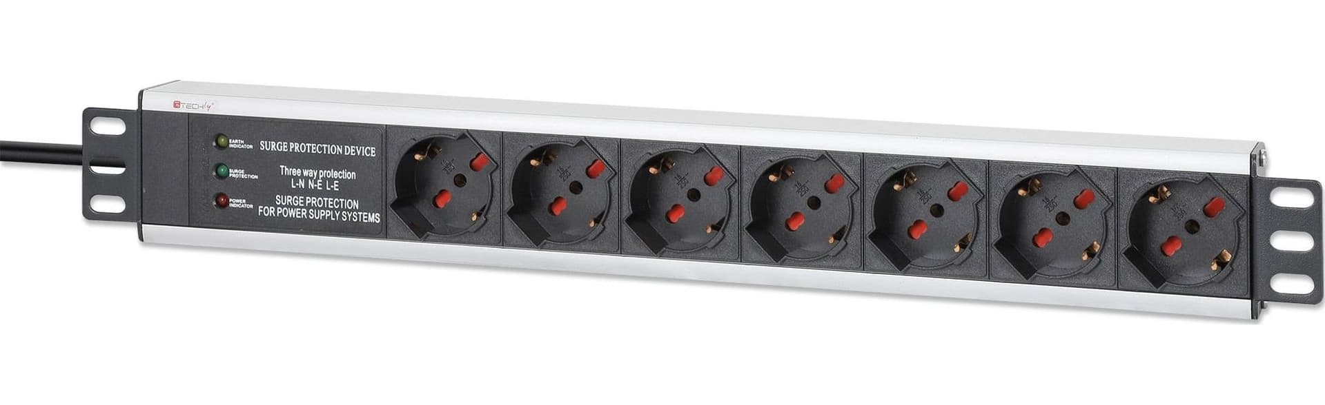 Multipresa 7 Posti da Rack 19'' con Protezione Spina Italiana 1,5U - 11