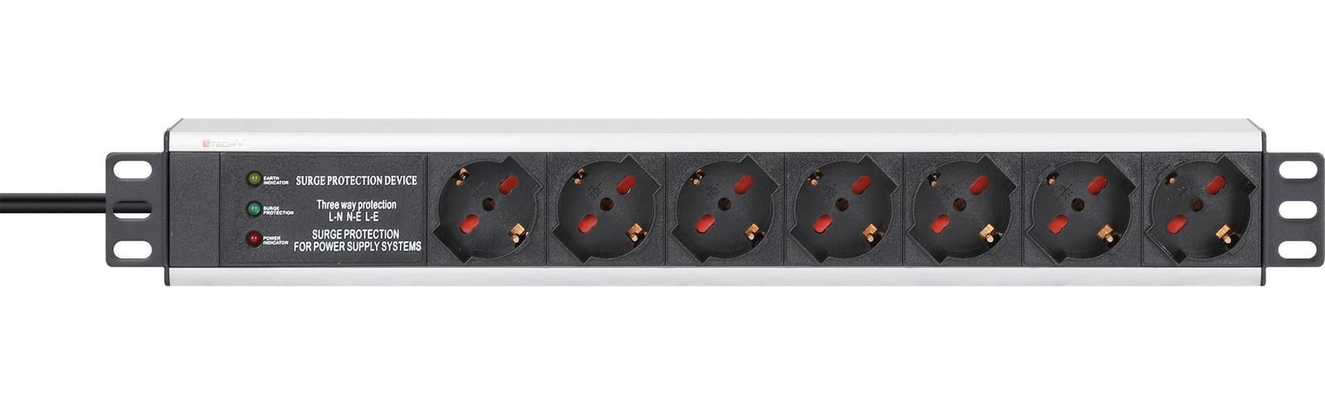 Multipresa 7 Posti da Rack 19'' con Protezione Spina Italiana 1,5U - 18