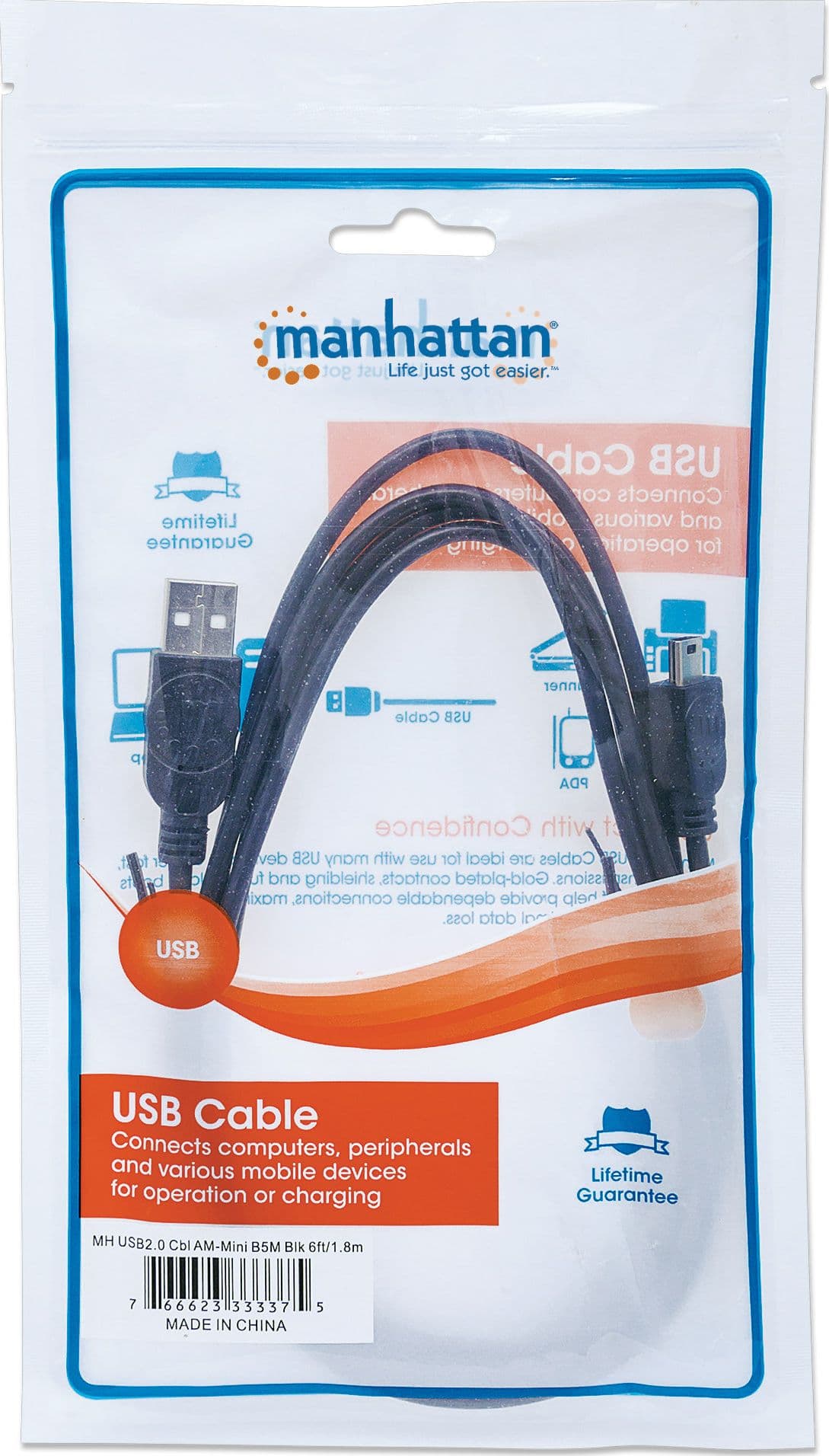 Cavo USB 2.0 A maschio/mini B 5 pin maschio 1 m Nero - 25