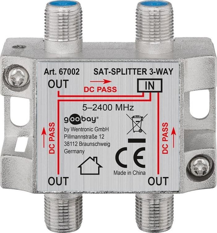 Splitter 3 vie per satellite 100 db, 1750 Mhz - 2