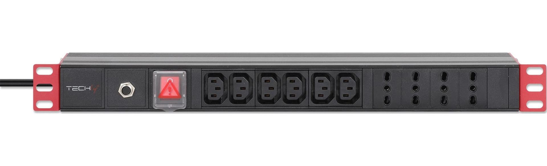 Multipresa 4 IT + 6 VDE da Rack 19'' con Interruttore Spina Italiana 1U - 18