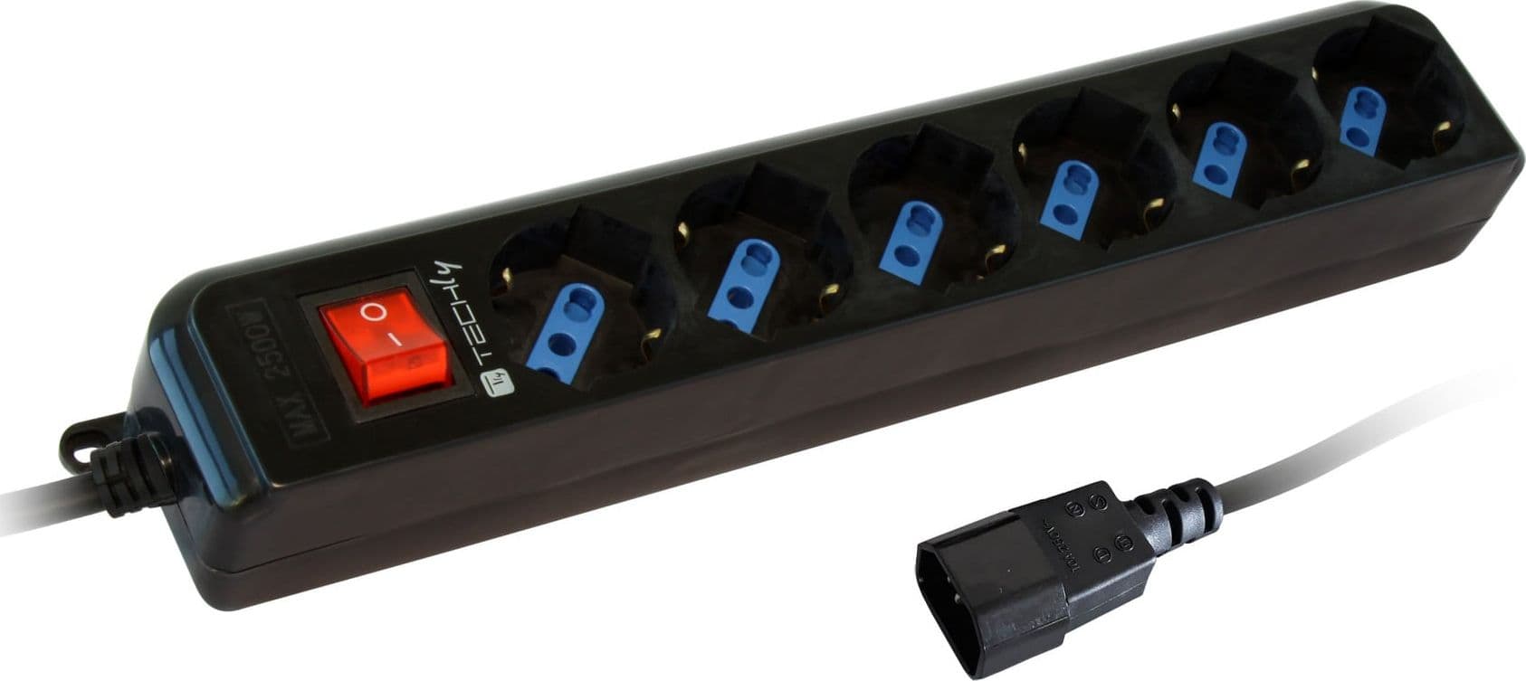 Multipresa 6 Posti Italiana Bipasso con Spina VDE Nero - 11