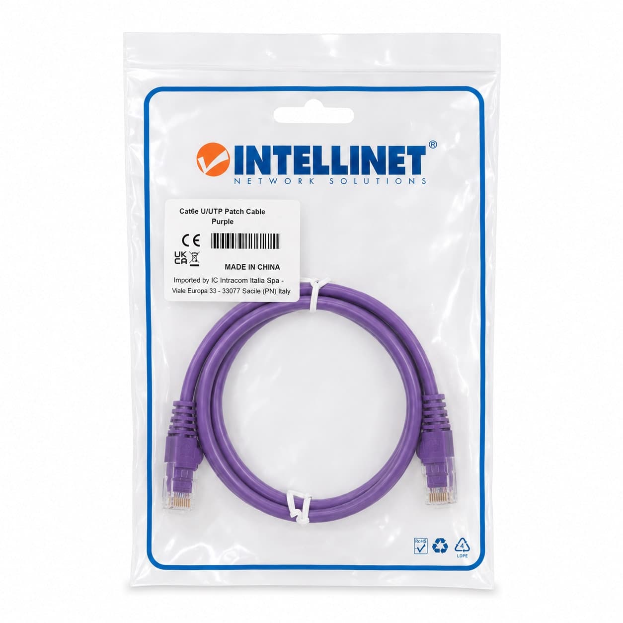 Cavo di rete Patch CCA Cat. 5e Viola UTP 0,5 mt - 6