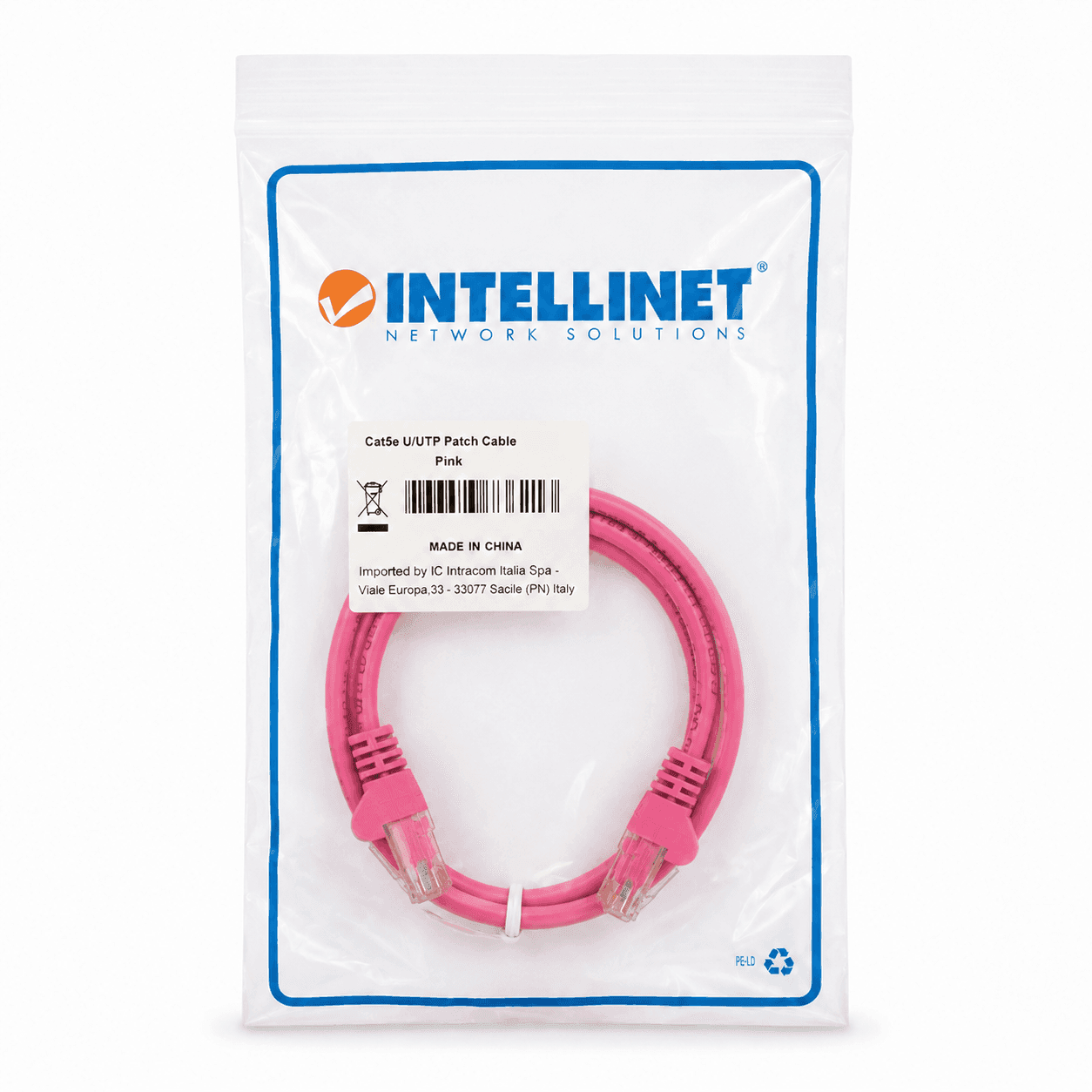 Cavo di rete Patch CCA Cat. 5e Rosa UTP 0,5 mt - 10