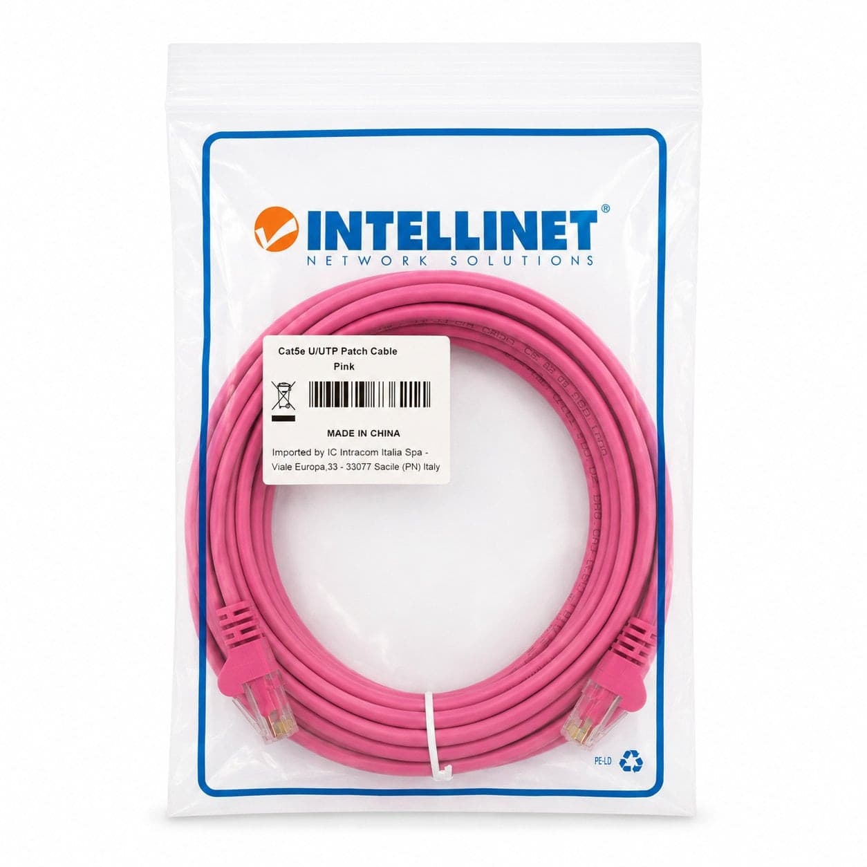 Cavo di rete Patch CCA Cat. 5e Rosa UTP 3 m - 10
