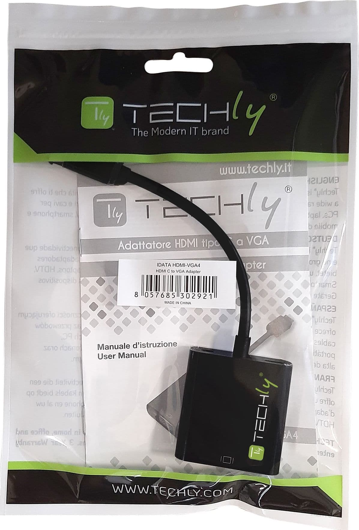 Cavo Convertitore Adattatore da HDMI&trade mini C a VGA con Micro USB e Audio - 12