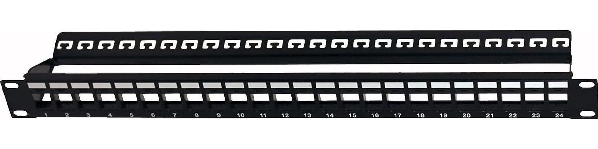 Pannello Patch Modulare Senza Frutti 24 Posti 1U Nero - 13