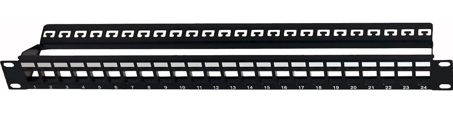 Pannello Patch Modulare Senza Frutti 24 Posti 1U Nero - 9