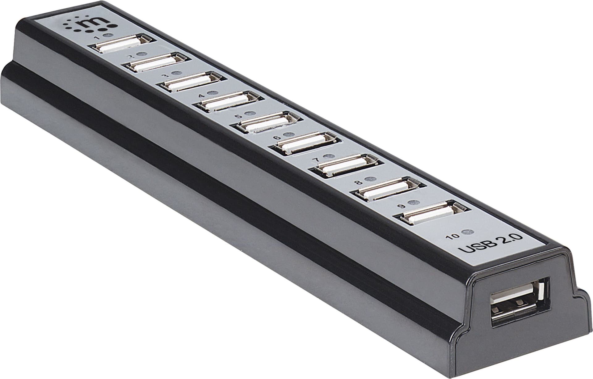 Hub USB 2.0 Hi-Speed 10 Porte da Tavolo con Alimentatore - 10