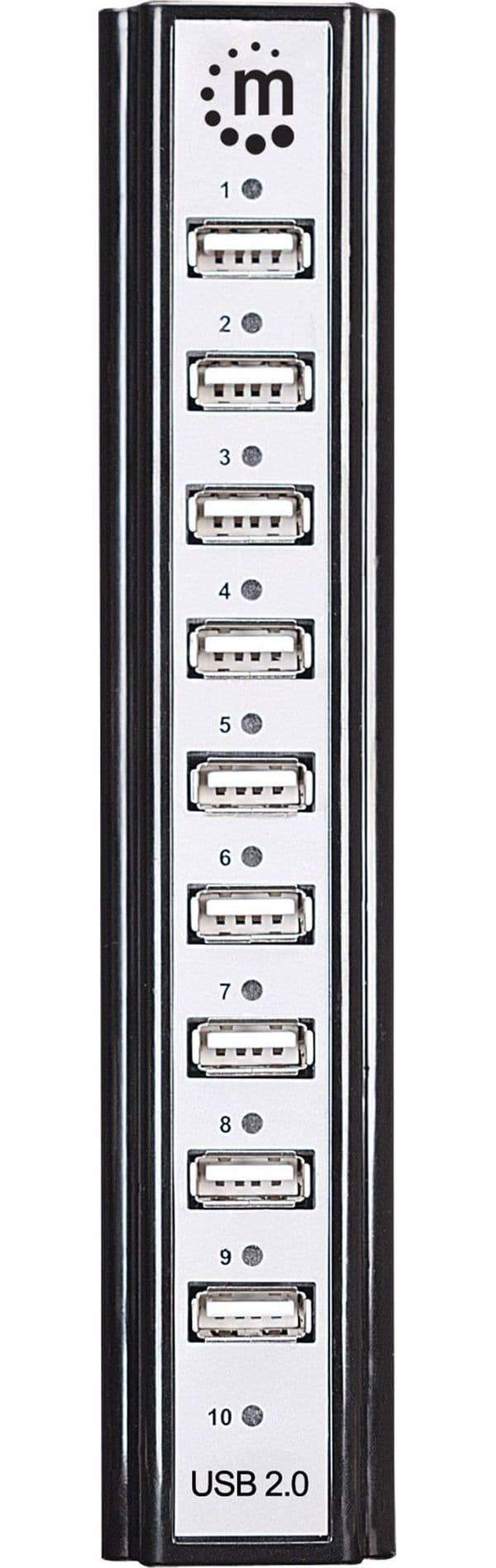 Hub USB 2.0 Hi-Speed 10 Porte da Tavolo con Alimentatore - 11