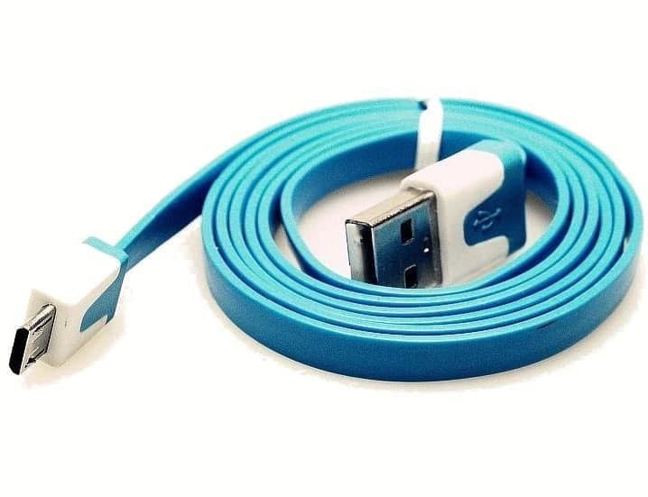 Cavo Flat USB AM a Micro USB M Azzurro 1m - 11