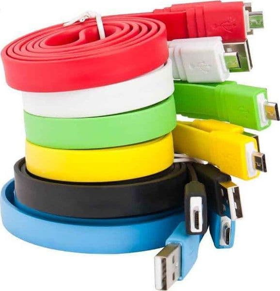 Cavo Flat USB AM a Micro USB M Azzurro 1m - 12