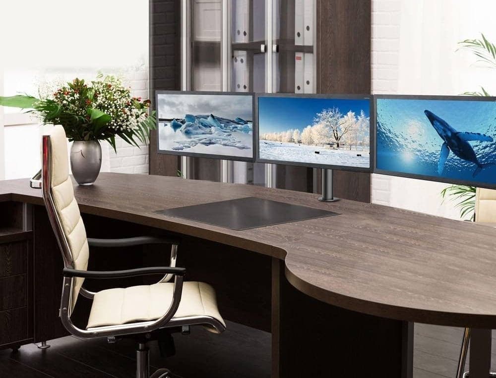 Supporto da scrivania per 3 Monitor 13-24'' con morsetto - 11