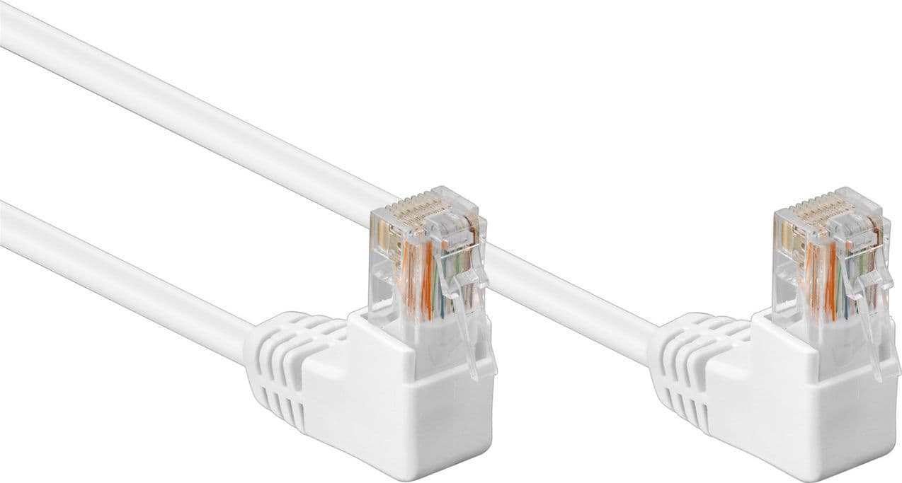 Cavo di rete Patch Angolato 90&deg CCA Cat. 5e Bianco UTP 0,25 m in Cavi Ethernet Scontolo.net - Potenza, commercioVirtuoso.it