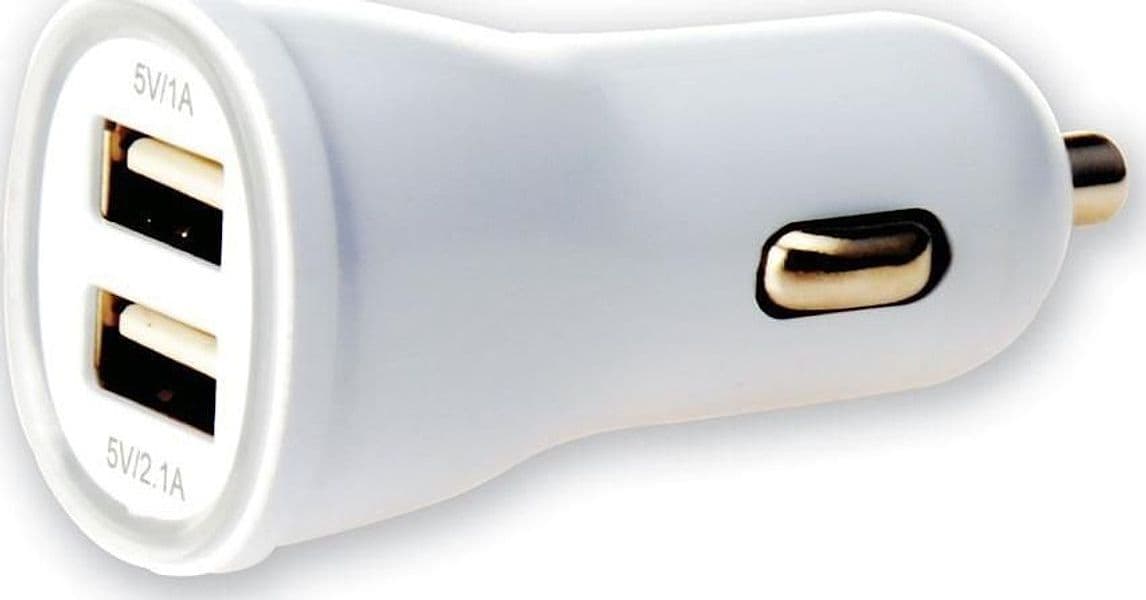 Caricatore da Auto Universale 2 Porte USB 5V 1A&2.1A Bianco - 9