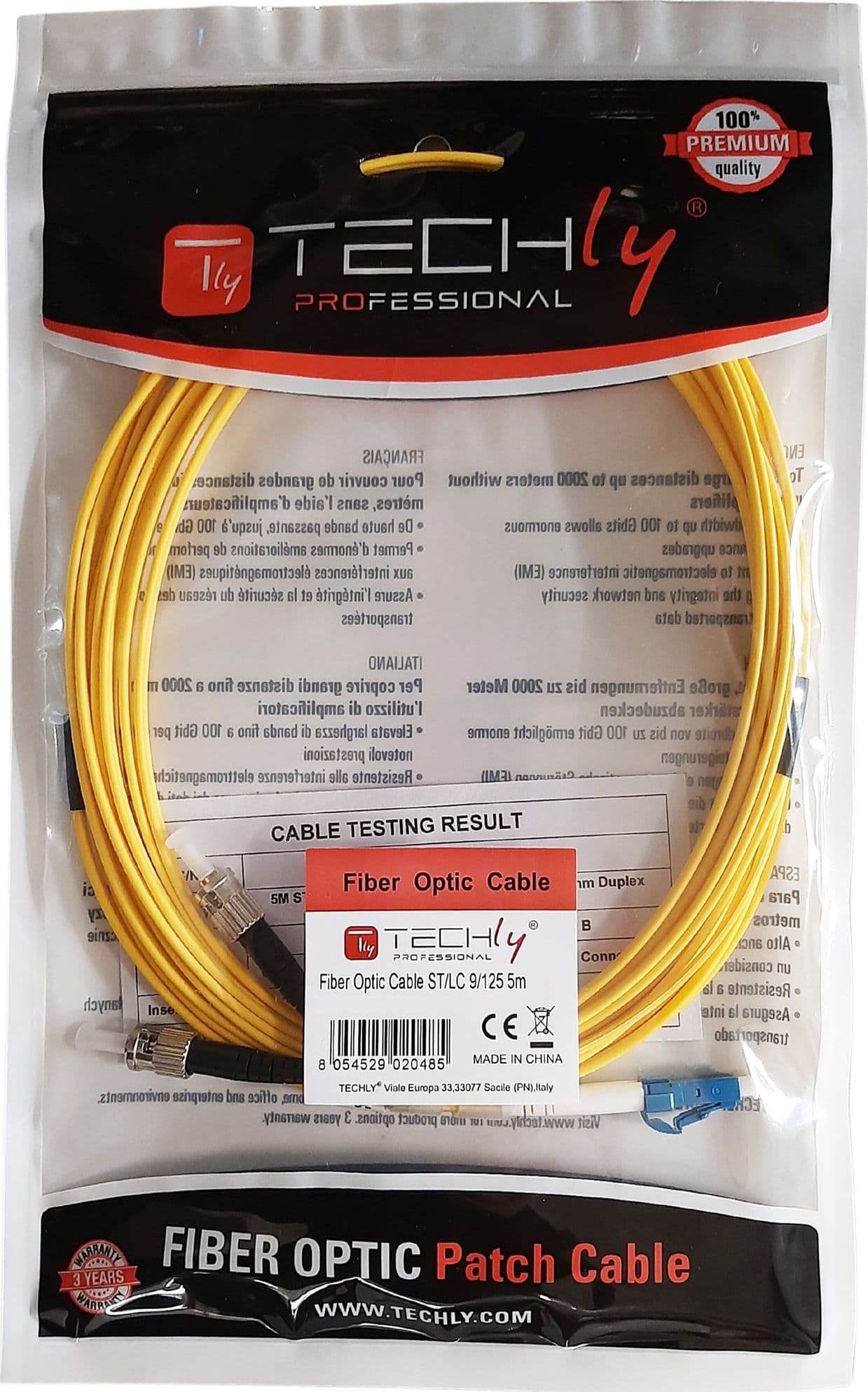 Cavo Fibra Ottica Monomodale OS2 ST/LC 9/125 3 m - 12