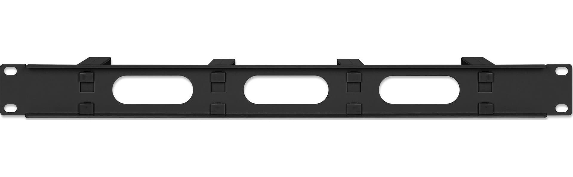 Pannello Passacavi 4 Anelli Corti 3 Fori 1U Nero - 8