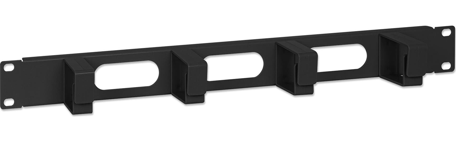 Pannello Passacavi 4 Anelli Corti 3 Fori 1U Nero - 9