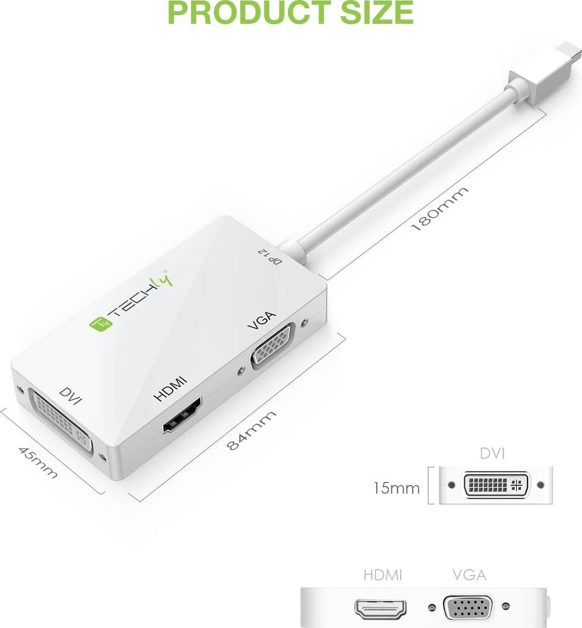 Adattatore 3 in 1 Mini DisplayPort 1.2 (Thunderbolt) a HDMI/DVI/VGA - 13