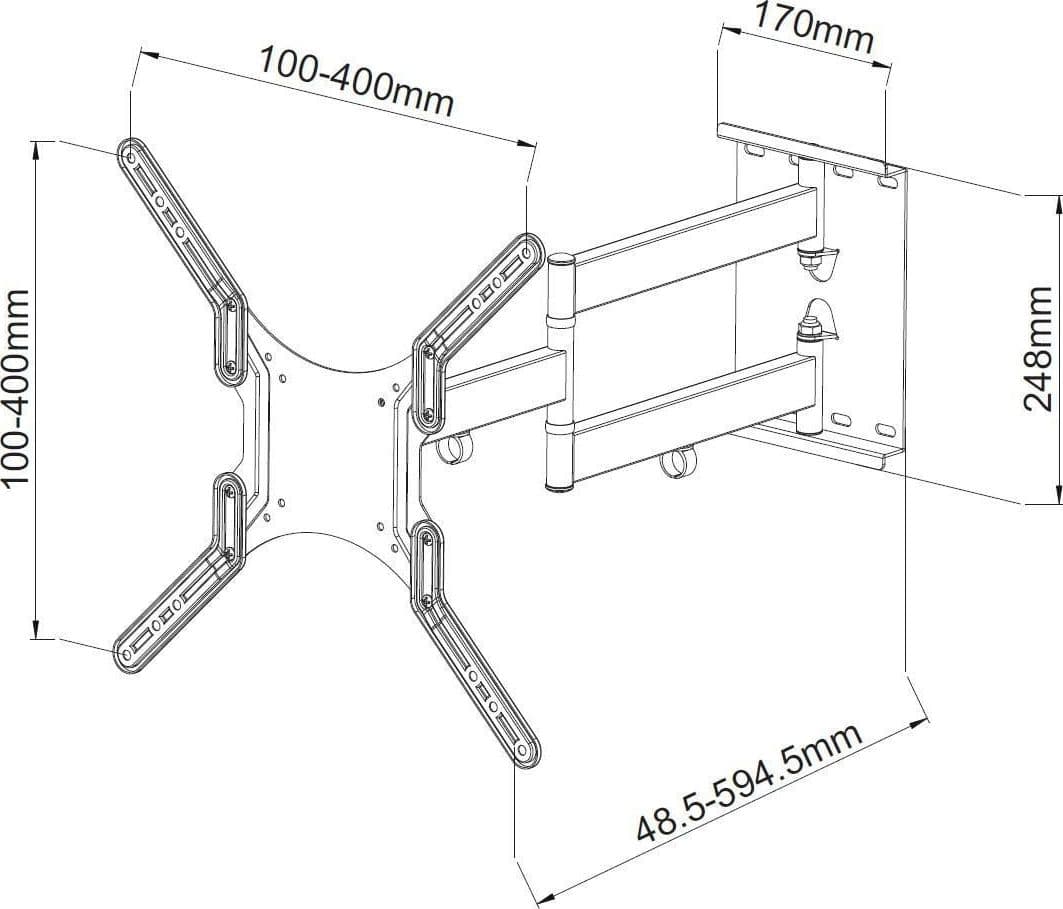 Supporto a Muro Ultra Slim per TV LED LCD 23-55'' Nero - 11
