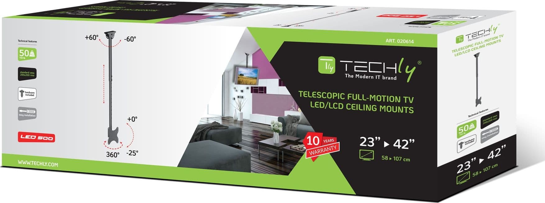 Supporto Telescopico a Soffitto fino a 1,6m per TV LED LCD 23-42'' - 15