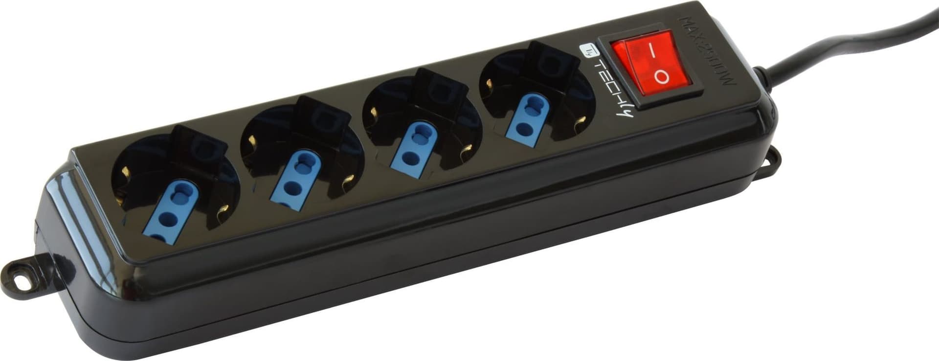 Multipresa 4 Posti Italiana Bipasso con Interruttore Nero - 15