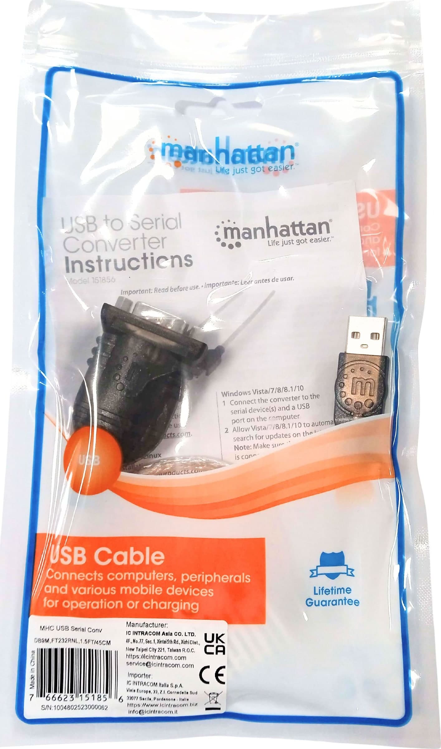 Convertitore Adattatore Manhattan da USB a Seriale chipset FTDI - 17