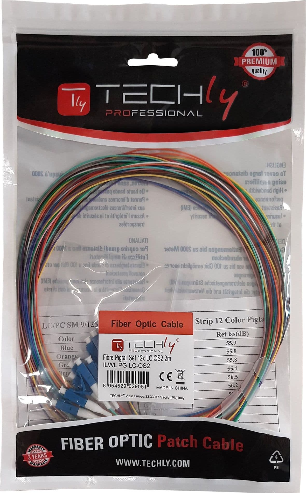 Set 12 Pigtail Fibra Ottica Monomodale OS2 LC 9/125 2 m - 8