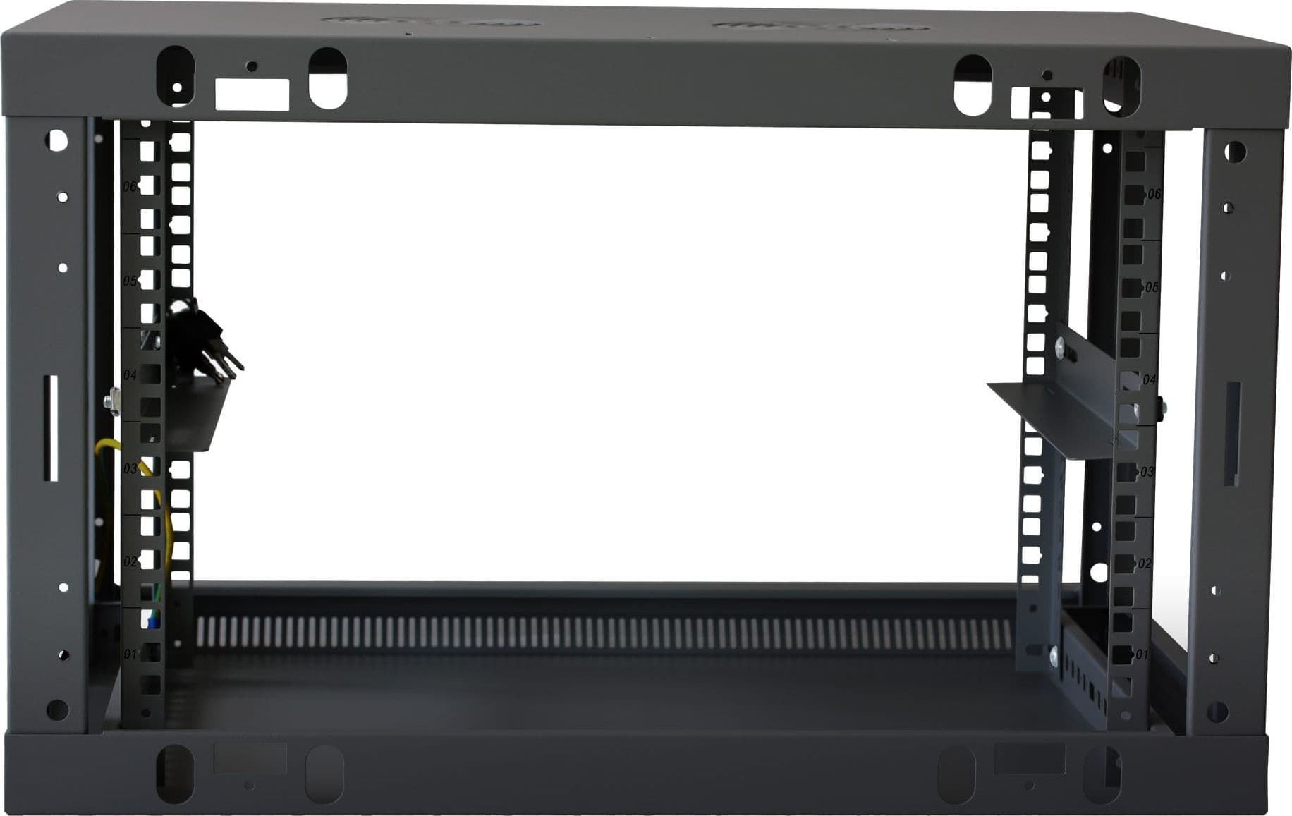 Armadio Rack 19'' a muro 9 unit&agrave sezione unica prof. 600mm Nero - 14
