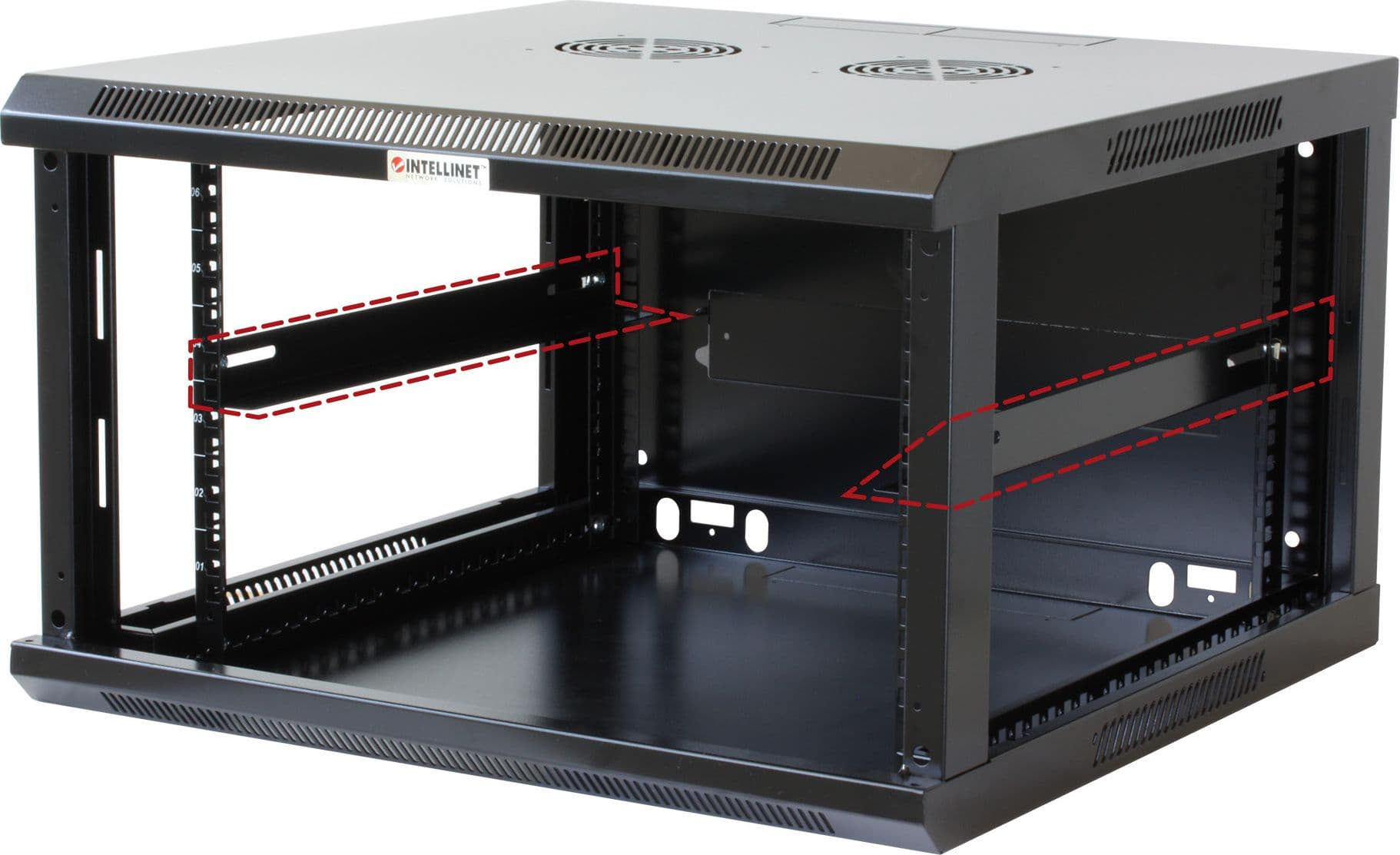 Coppia staffe a L Laterale per Rack 19'' a Muro Prof. 450mm Nero - 9