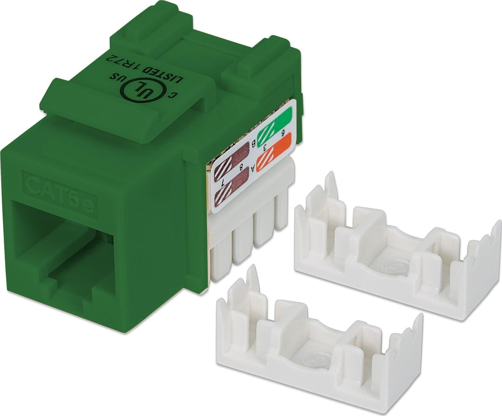 Frutto Keystone RJ45 Cat.5E UTP IDC 90&deg Verde - 4