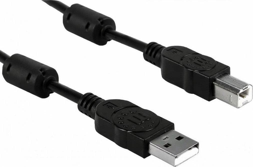 Cavo USB 2.0 A M / B M 1.8m con Ferrite Doppia Schermatura Nero - 10