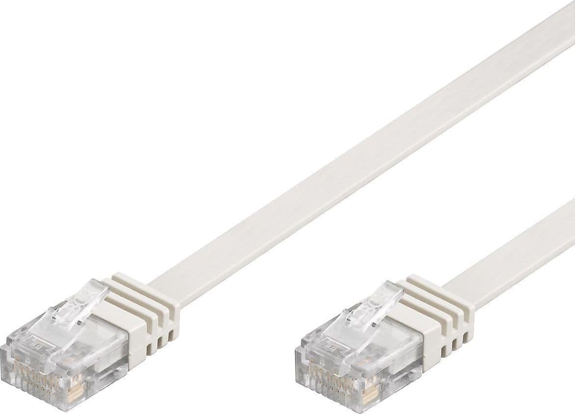 Cavo di Rete Patch Piatto in Rame Cat.6 UTP 2m Bianco - 6